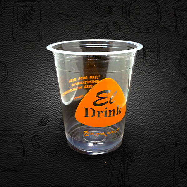 Sablon Gelas Plastik Cup 600x600 - PET Cup 001 Sablon gelas plastik custom dengan logo usaha minuman